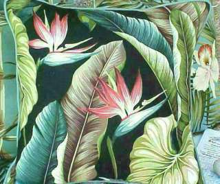   Tropical Hawaiian 100% Cotton Fabric Pillow SLIPCOVER~Bird/Paradise Bk