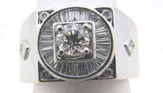 14K WHITE GOLD Pinky RING with DIAMOND & ACCENTS 9.3g  
