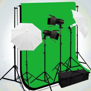 JS Photography Studio Lighting Kit & White, Black, Green Backdrop 