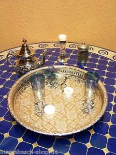 Marokkanisches Orientalisches Arabisches Messing Tee Servier Tablett 