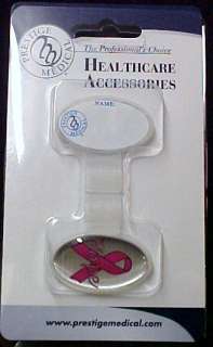 Stethoscope Name ID Tag Single Sided Pink Ribbon Hope  