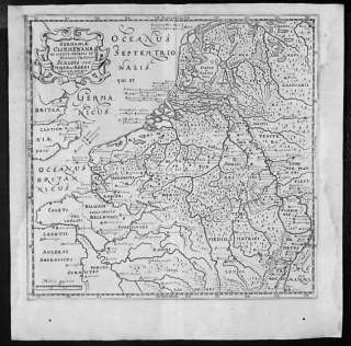 1661 Cluver Antique Map of Netherlands Belgium Germany  