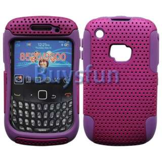 PURPLE HYBRID SILICONE SKIN CASE SOFT&HARD COVER FOR BLACKBERRY CURVE 