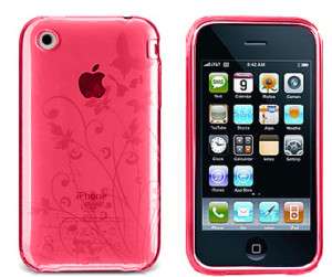 iPhone 3G & 3GS Flower Silikon Hülle Case Cover in Pink  