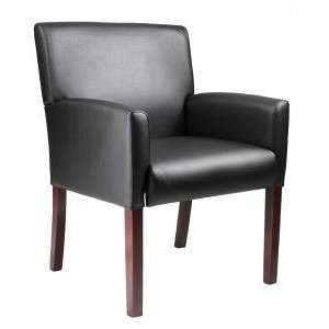  Boss Reception Chair with Mahogany Legs: Office Products