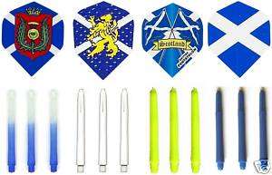 Scotland Dart Flights and Shafts Set. Great Set  