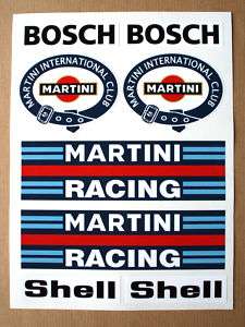 Porsche 911 Martini Club Stickers Decals Lancia Delta  