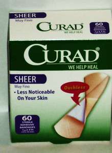 Box Of 60 Curad Sheer Ouchless Non Noticeable Bandage  