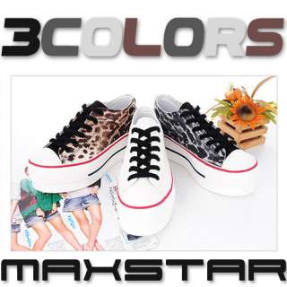 MaxStar CNL Leopard Women Super Platforms Sneakers Shoes 3 Colors UK 