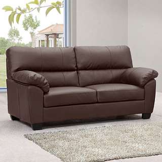 Mayfair 3 and 2 Seater Dark Brown Leather Sofas Two Piece Settee Suite 