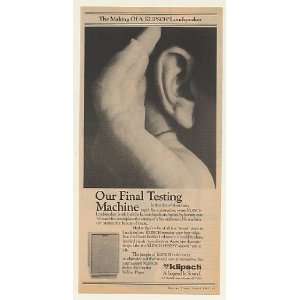  1983 Klipsch Loudspeaker Ear Final Testing Machine Print 