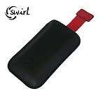 Swirl Black Leather Pull Up Pouch Case Cover For LG A10