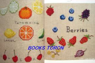 Flowers & Fruits Cross Stitch Samplers/Japanese Embroidery Pattern 
