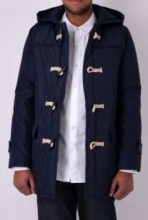 Navy Padded Classic Nylon Duffle Coat by Comme des Garcons S   Navy 