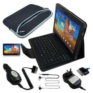  Clear Screen Protector + Black Leather Case With Bluetooth Keyboard 