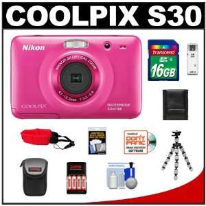  Nikon Coolpix S30 Shock & Waterproof Digital Camera (Pink 