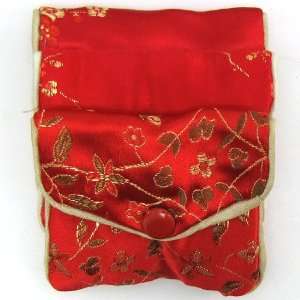 5 2.25x3 silk jewelry pouch coin gift bag red