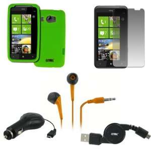  EMPIRE® HTC Titan II Silicone Skin Case Cover (Neon Green 