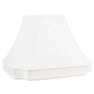  Round Cut Corner Shantung Silk Lamp Shade in White Size 