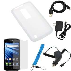 GTMax Clear Soft Silicone Case + Clear LCD Screen Protector + Car 