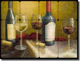 Ching Wine Decor Art Kitchen Tumbled Marble Tile Mural  