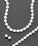   for Sterling Silver Freshwater Pearl Necklace Bracelet and Earring Set