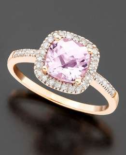 14k Rose Gold Ring, Pink Amethyst (1 1/3 ct. t.w.) and Diamond (1/5 ct 