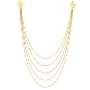  14k Gold Five Strand Necklace Jewelry