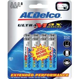  AC Delco AAA ULTRA Max Alkaline Retail Battery   8 Pack 