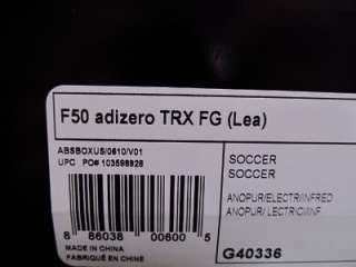 Adidas F50 Adizero TRX FG LEATHER Soccer Cleats US 8.5 (UK 8) PURPLE 