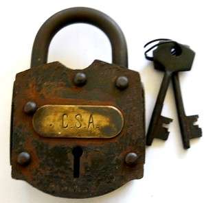 Confederate Civil War ammo box CSA cast iron Lock #1110CS  