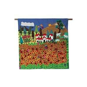   Applique wall hanging, Ancash Fields of Sunflowers