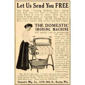  1909 Ad Domestic Ironing Machine Antique Clothes Iron 