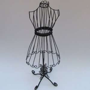  Antique Metal Wrought Iron Female Dress Form Jewelry Stand 