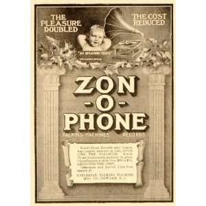   Phone Phonograph Records Antique   Original Print Ad