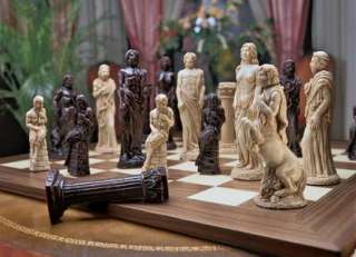 Greek Gods & Goddesses Chess Set   Gods of Mount Olympus Chess Pieces 