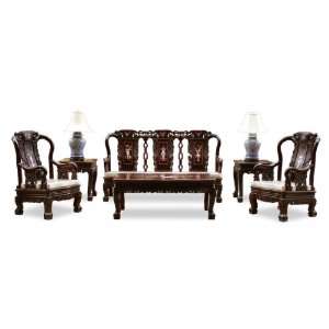  Rosewood Imperial Prosperity Design Sofa Set (6pcs)