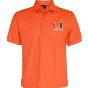    Miami Hurricanes Orange Track & Field Polo Shirt