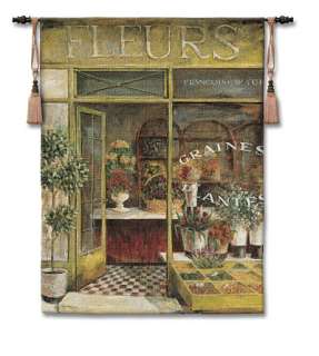 Fleurs Du Jardin French Flower Shop Cafe Pic Tapestry  