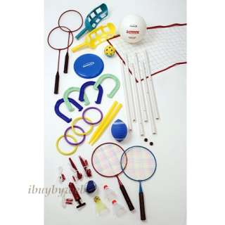 Halex 20268 Classic 10 Combo Game Set Badminton Horseshoes Ring Toss 