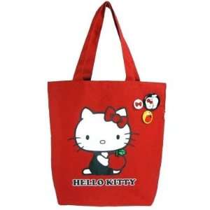    Hello Kitty, red tote bag plus 3 metal badges Toys & Games