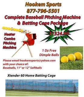   Baseball / Softball Pitching Machine & Xtender 60 Batting Cage  
