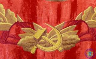 LENIN SICKLE HAMMER USSR Soviet silk RED FLAG BANNER  