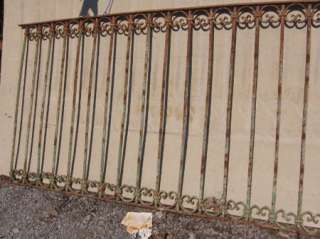 Antique Wrought Iron Railing / Fencing 6.2 ft x 35.5  