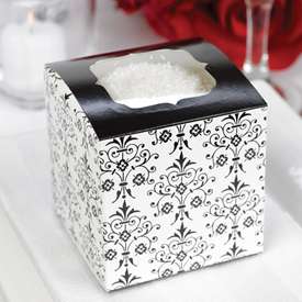 Set of 24 Black White Damask Cupcake Boxes Favor Boxes  
