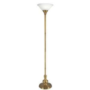   Torchiere Floor Lamp Antique Brass Finish 150 watts on off foot switch