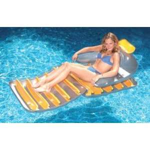    Folding Lounge Chair Inflatable Swimming Pool Float: Toys & Games