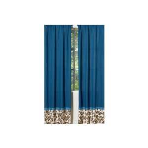  Surf Blue And Brown Window Panels   Set Of 2