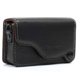 black leather camera bag case strap Canon S95 S90 A3100 A3200 A2200 