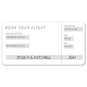  Boarding Pass Save the Date Card by Checkerboard